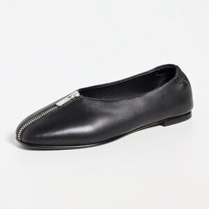 Simkhai Eden Leather Zipper Flats - New